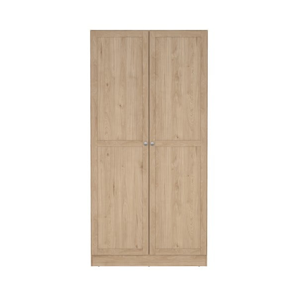 Dabīga toņa drēbju skapis ar ozolkoka imitāciju 99x200x62 cm Billund – Tvilum