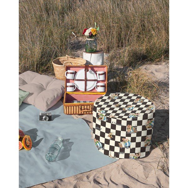 Balts/melns pufs Asterix Checkerboard – Really Nice Things-image-1