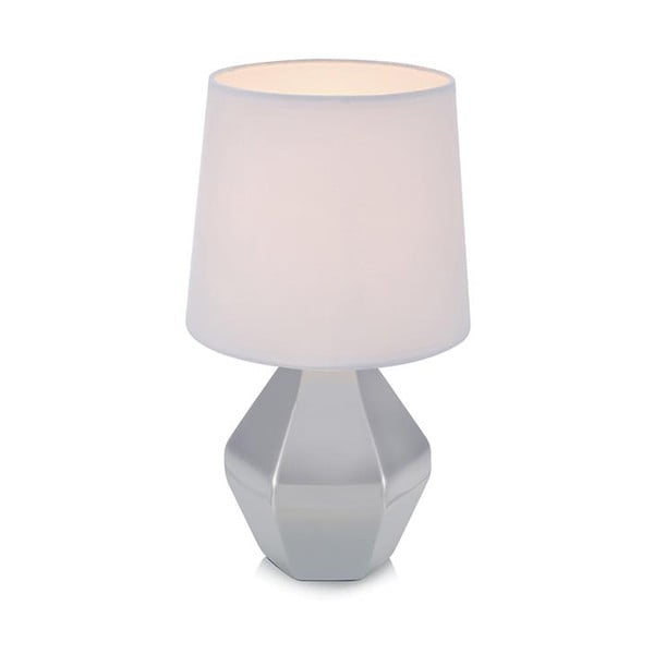 Sudraba galda lampa ar baltu abažūru Markslöjd Ruby