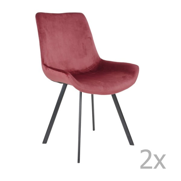 2 sarkanu ēdamistabas krēslu komplekts House Nordic Drammen