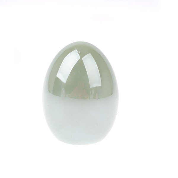 Zaļš keramikas dekors Dakls Easter Egg, augstums 8 cm