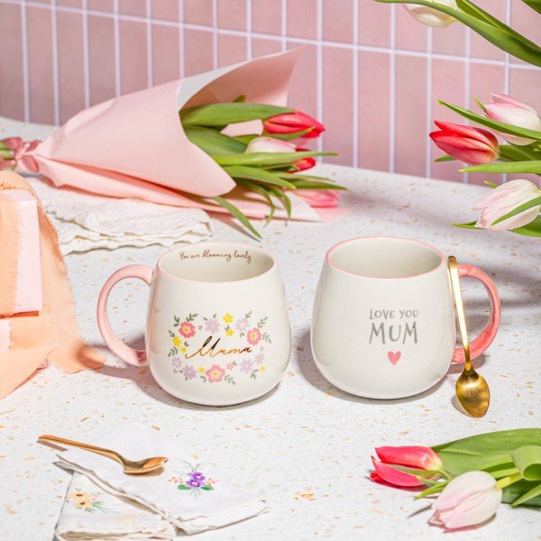 Gaiši rozā porcelāna krūze 450 ml Mama You Are Blooming – Sass & Belle-image-1