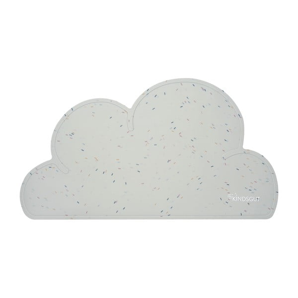 Pelēks silikona paliktnis Kindsgut Cloud Confetti, 49 x 27 cm