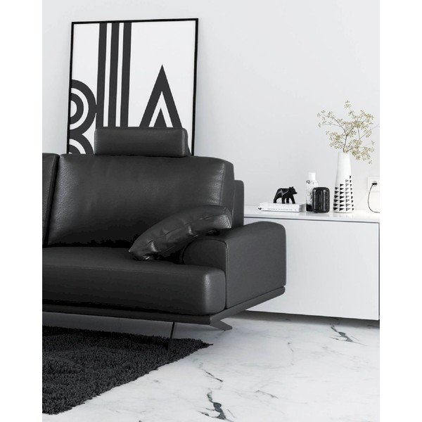 Tumši pelēks ādas dīvāns 220 cm Prado – MESONICA-image-3