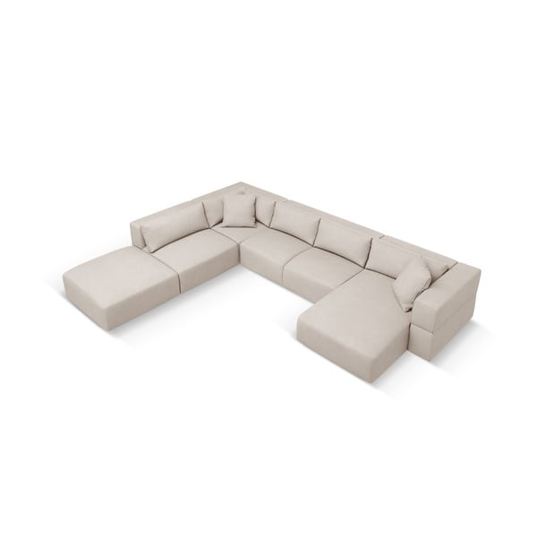 Bēšs stūra dīvāns (ar kreiso stūri/U veida) Esther – Milo Casa-image-2