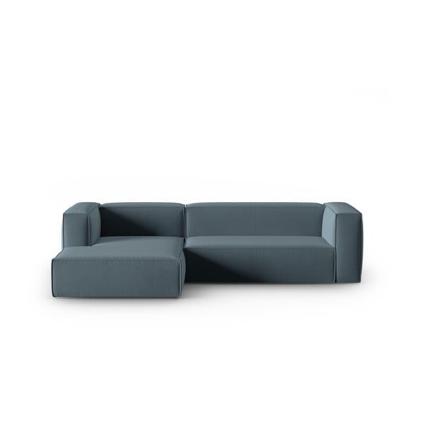 Zils samta stūra dīvāns Mackay – Cosmopolitan Design