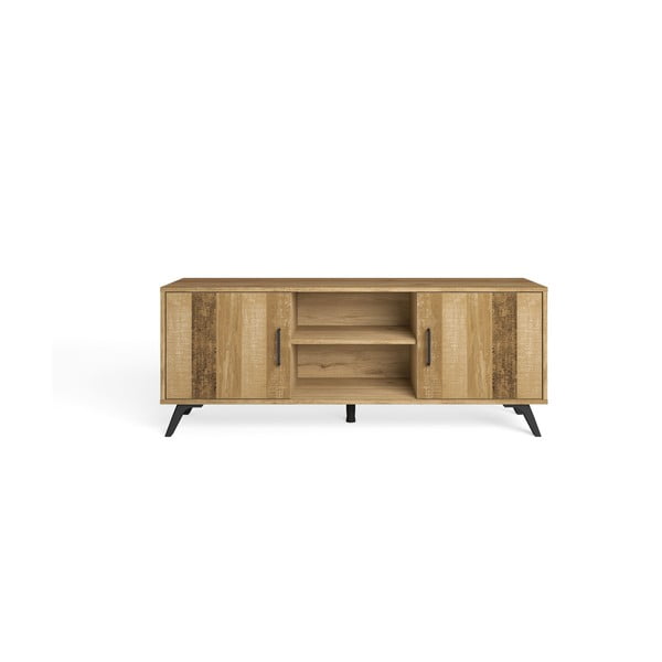 Dabīga toņa TV galdiņš ar ozolkoka imitāciju 136x53 cm Nordic – Marckeric