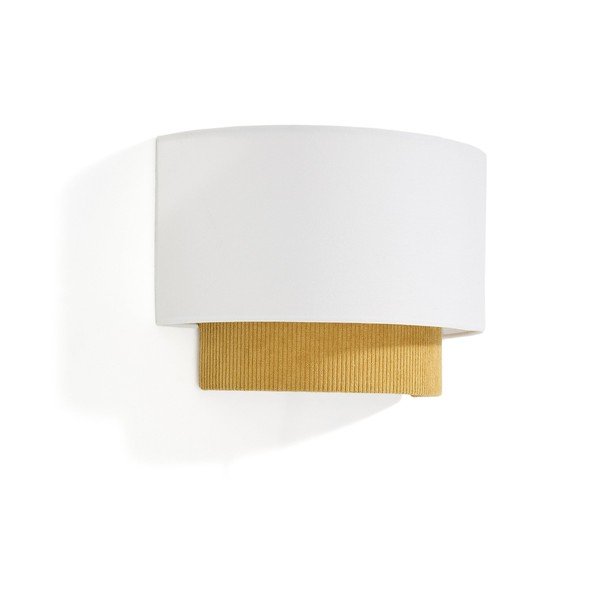 Sinepju dzeltena/balta bērnu lampa ar auduma abažūru Bianella – Kave Home