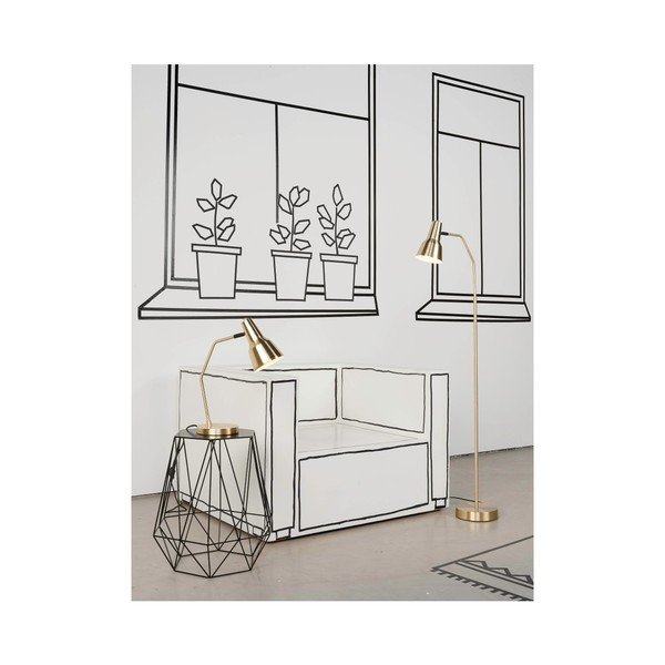Stāvlampa ar metāla abažūru zelta krāsā (augstums 140 cm) Valencia – it's about RoMi-image-1