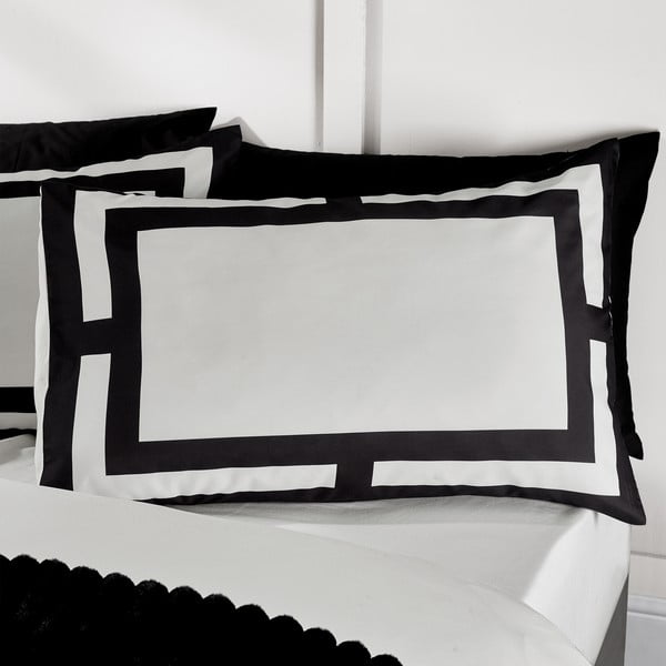 Melnbalta vienguļamā gultas veļa 135x200 cm Mono Panel – Catherine Lansfield-image-1