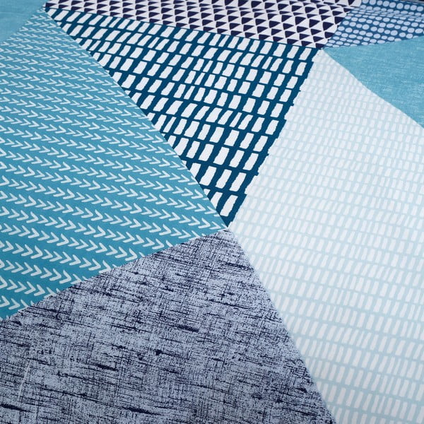 Zilganzaļa vienguļamā gultas veļa 135x200 cm Larsson Geo – Catherine Lansfield-image-4