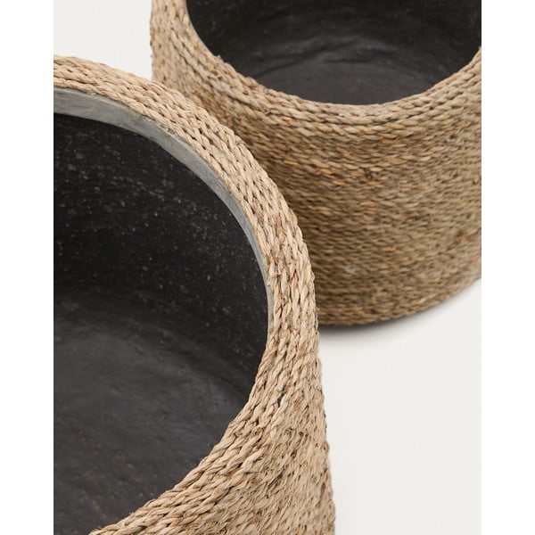 Puķu poda apvalki (2 gab.) no cementa ø 35 cm Sigal – Kave Home-image-2