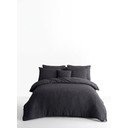 Antracīta pelēka vienguļamā gultas veļa no ranforce kokvilnas 140x200 cm Waffle Striped – Mila Home Luxury