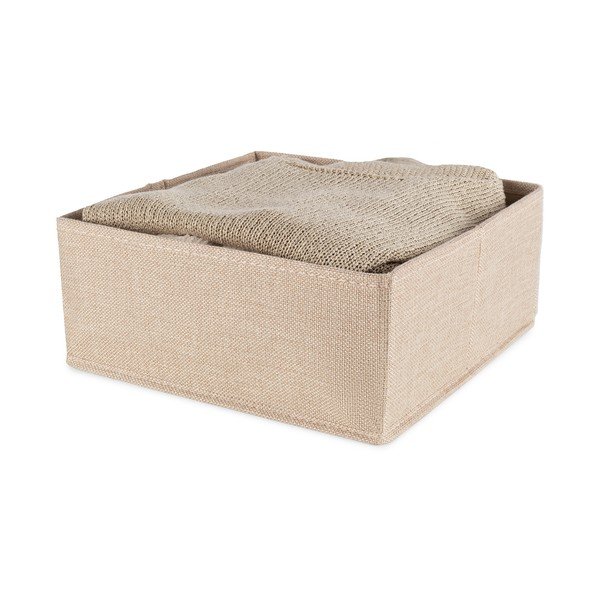 Bēša tekstila uzglabāšanas kaste 28x12x12 cm Sandy – Compactor-image-2