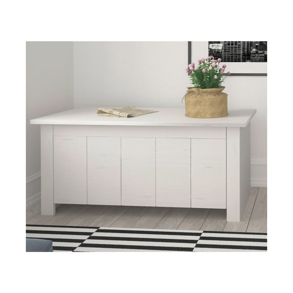 Balta priedes masīvkoka lāde 100x45 cm Bertram – Støraa-image-1