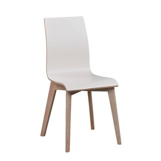 Balts ēdamistabas krēsls ar gaiši brūnām kājām Rowico Grace