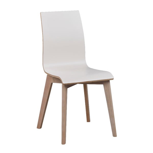 Balts ēdamistabas krēsls ar gaiši brūnām kājām Rowico Grace