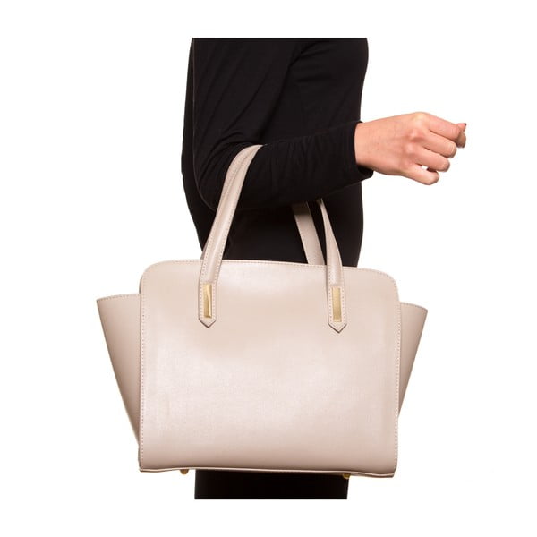 Luisa Vanini 421 ādas rokassomiņa, krēmkrāsas krāsā-image-4