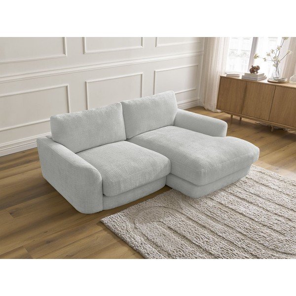 Gaiši pelēks stūra dīvāns no šenila auduma (ar labo stūri/ar zvilni) Leonore – Bobochic Paris-image-3