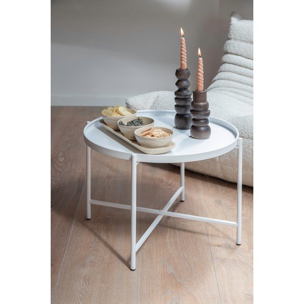 Balts metāla apaļš žurnālgaldiņš ø 50 cm Meseta  – Leitmotiv-image-2