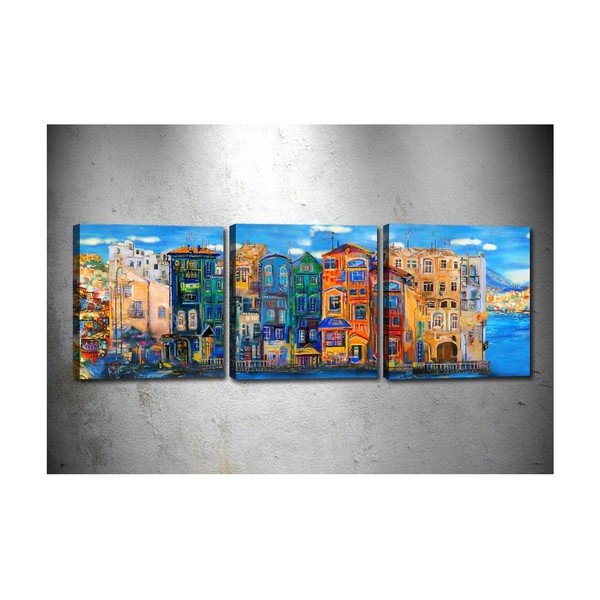 3 gleznu komplekts Tablo Center City View