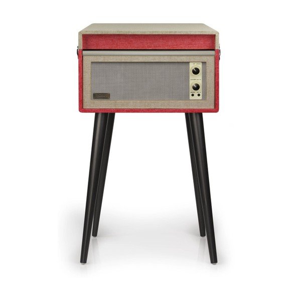 Sarkanais Crosley Bermuda kāju Vinilplašu atskaņotājs-image-1