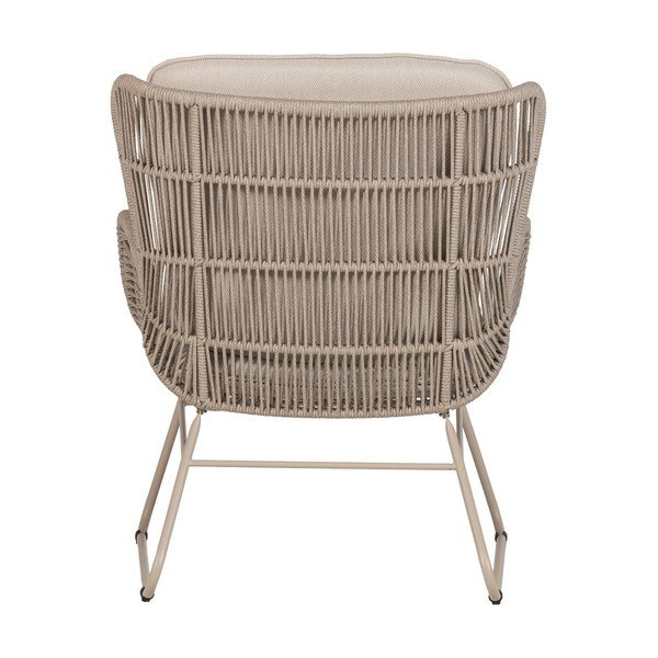 Bēšs metāla/polsterēts dārza atpūtas krēsls Grace – WOOOD-image-4