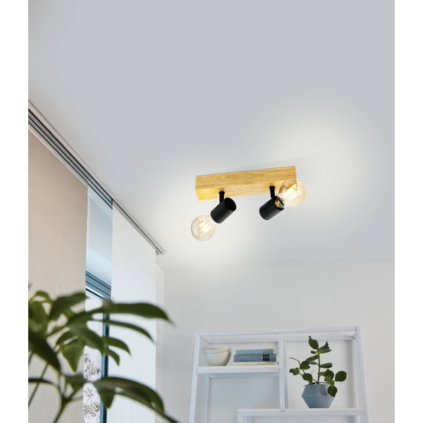 Melna/dabīga toņa griestu lampa 5x30 cm TOWNSHEND 3 – EGLO-image-1