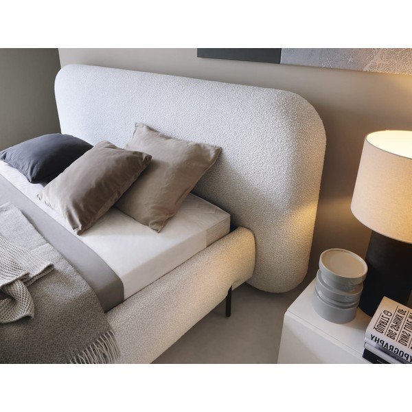 Bēša polsterēta divvietīga gulta ar veļas kasti un ar redelēm 160x200 cm Pointt – ELTAP-image-3