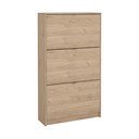 Dabīga toņa atverams apavu plaukts ar ozolkoka imitāciju 70x124x24 cm Shoes – Tvilum