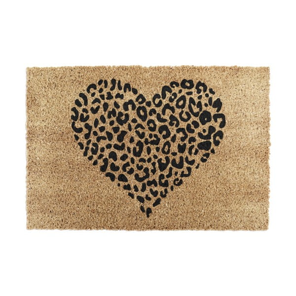 Kokosšķiedras kājslauķis 40x60 cm Leopard Heart – Artsy Doormats