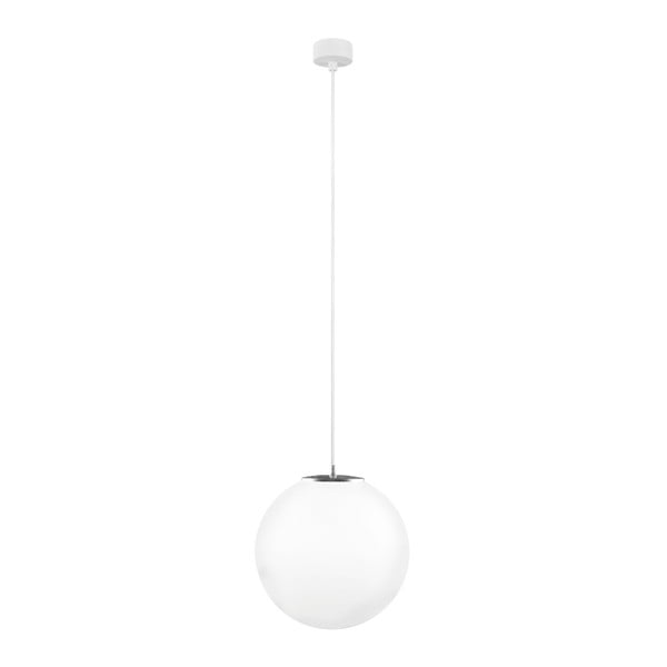 Balta piekaramā lampa ar baltu kabeli un sudraba detaļām Sotto Luce Tsuri, ⌀ 30 cm