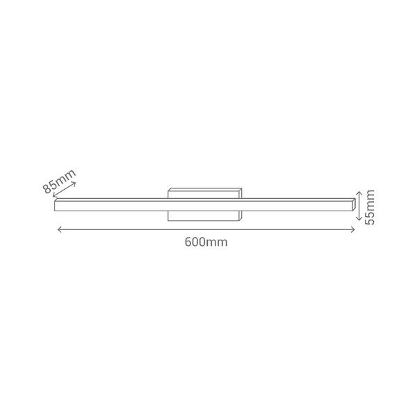 Sienas lampa ar LED apgaismojumu sudraba krāsā SULION Bula-image-2
