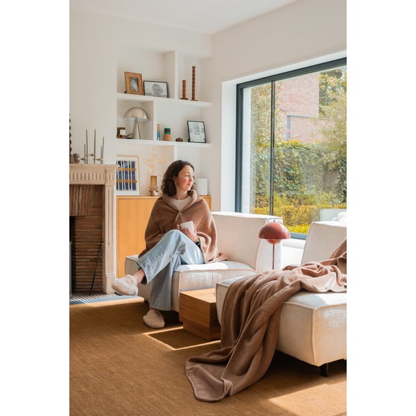 Brūns mikroplīša pleds 150x200 cm Tomo – Tiseco Home Studio-image-2