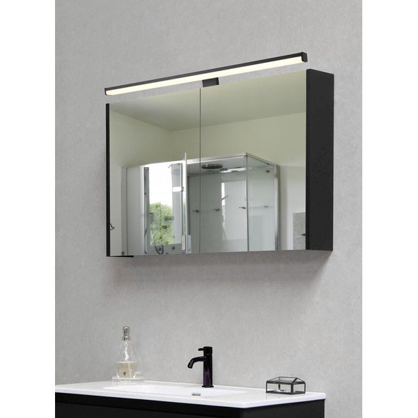 Matēts melns LED sienas gaismeklis (garums 60 cm) Lino – Trio-image-1