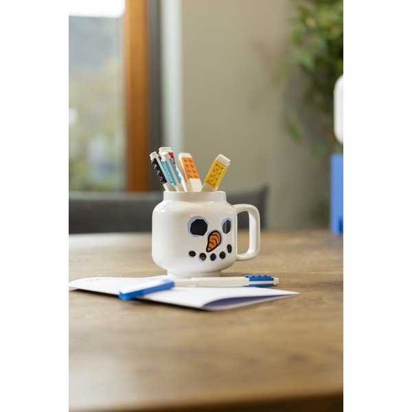Balta keramikas bērnu krūze latte kafijai 255 ml Snowman – LEGO®-image-2