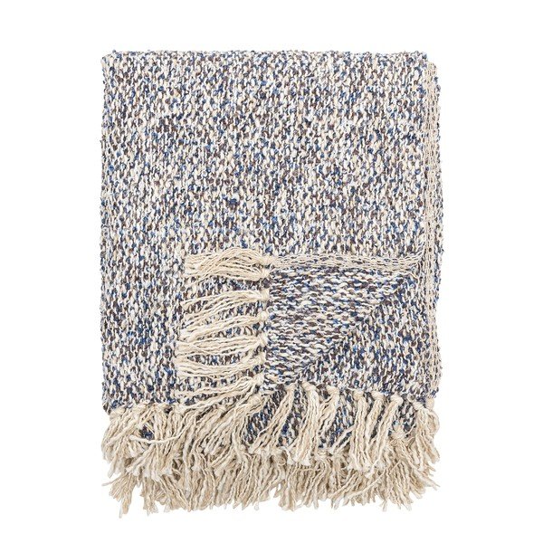 Dūmakaini zils pleds no lina maisījuma 130x160 cm Ocean – Bloomingville-image-3