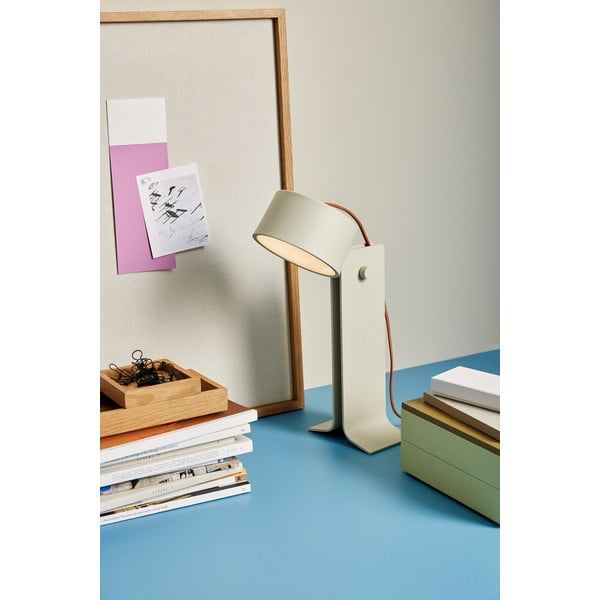 Bēša galda lampa (augstums 32 cm) Crea – Hübsch-image-3