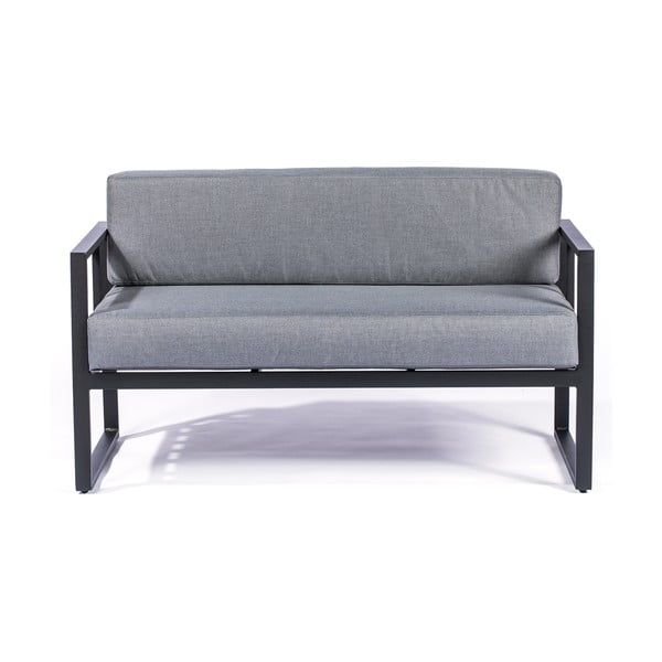 Pelēks divvietīgs āra dīvāns ar melnu rāmi Bonami Selection Bellisima-image-3