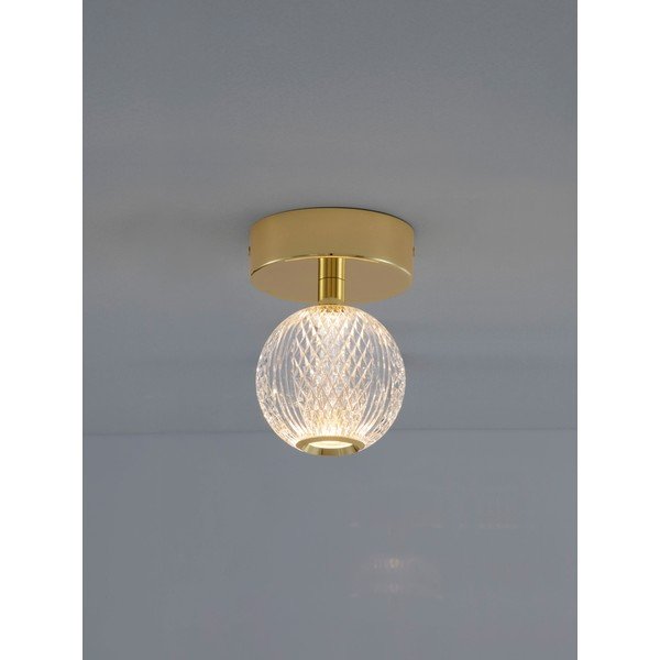 Zelta krāsas alumīnija LED griestu lampa ar akrila stikla abažūru Brillante – Nova Luce-image-2