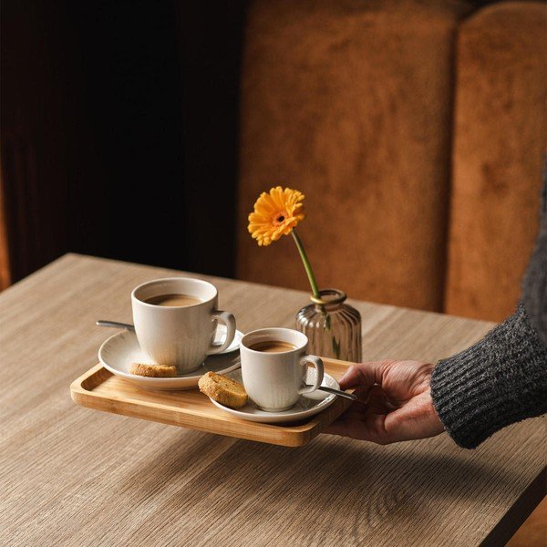 Gaiši pelēka porcelāna apakštasīte ø 14 cm Nuance – BonBistro-image-2