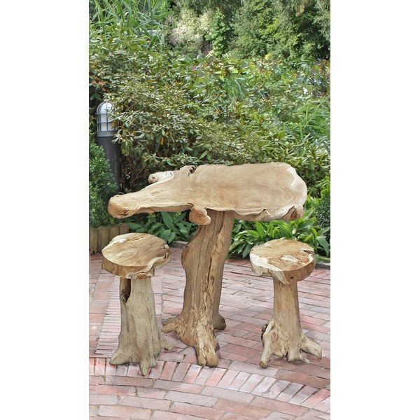 Tīkkoka masīvkoka dārza bāra galds 95x65 cm Surga – Garden Pleasure-image-1