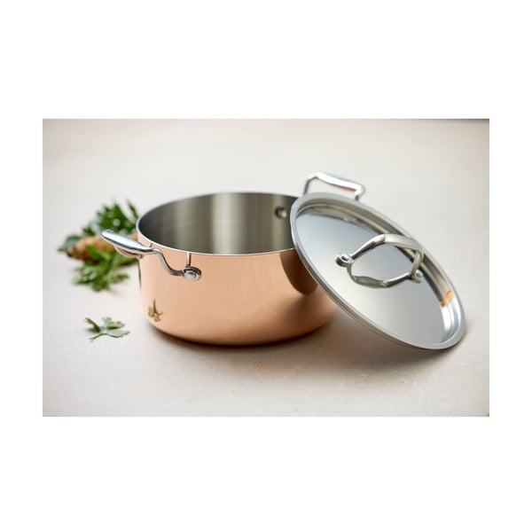 Nerūsējošā tērauda/vara katls ar vāku piemērots indukcijas plītij 3 l – Blomsterbergs-image-2