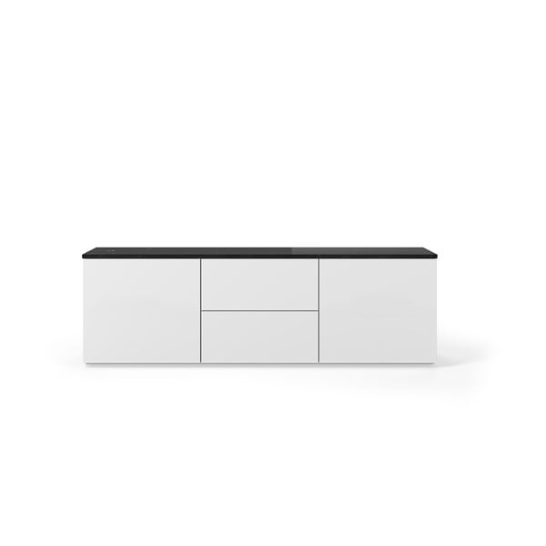 Balts TV galdiņš ar tumšu marmora imitācijas virsmu, 180 x 57 cm Join – TemaHome