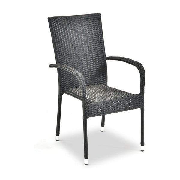 Melns dārza krēsls no mākslīgās rotangpalmas Bonami Essentials Paris