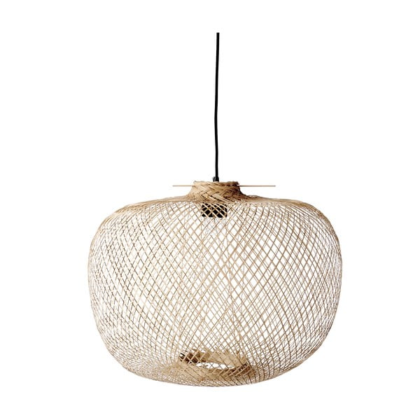 Dabīga toņa piekaramā lampa ar bambusa abažūru ø 42 cm Rodi – Bloomingville