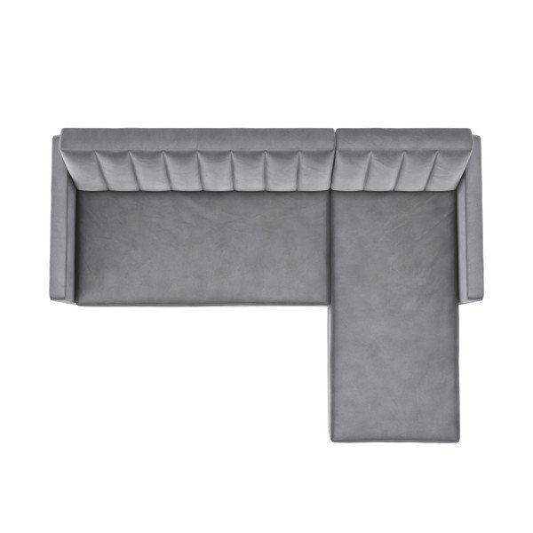 Gaiši pelēks samta stūra dīvāns Celine – Støraa-image-2