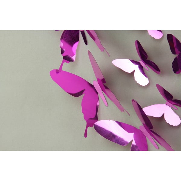 12 violetu līmlente 3D uzlīmju komplekts Ambiance Butterflies-image-3