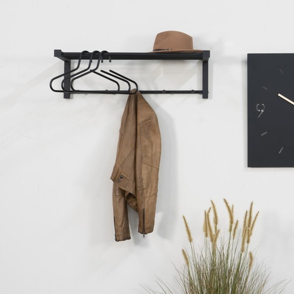 Melns metāla sienas pakaramais 78,5 cm Bergum – Spinder Design-image-1