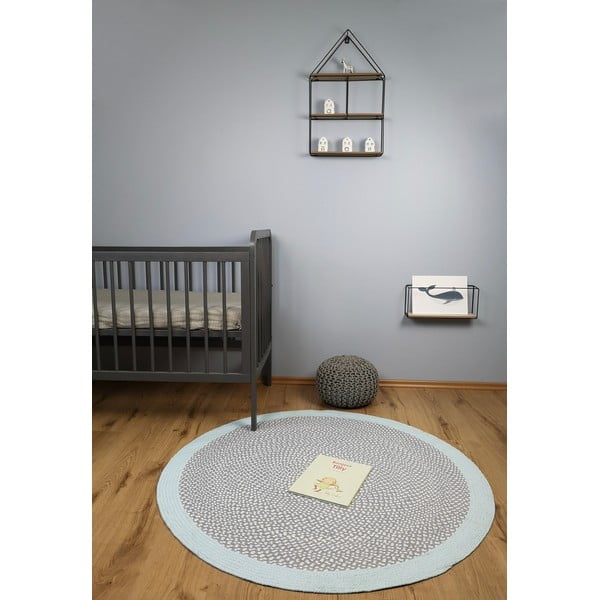Zils ar rokām darināts bērnu paklājs Nattiot Brenda, ∅ 120 cm-image-1
